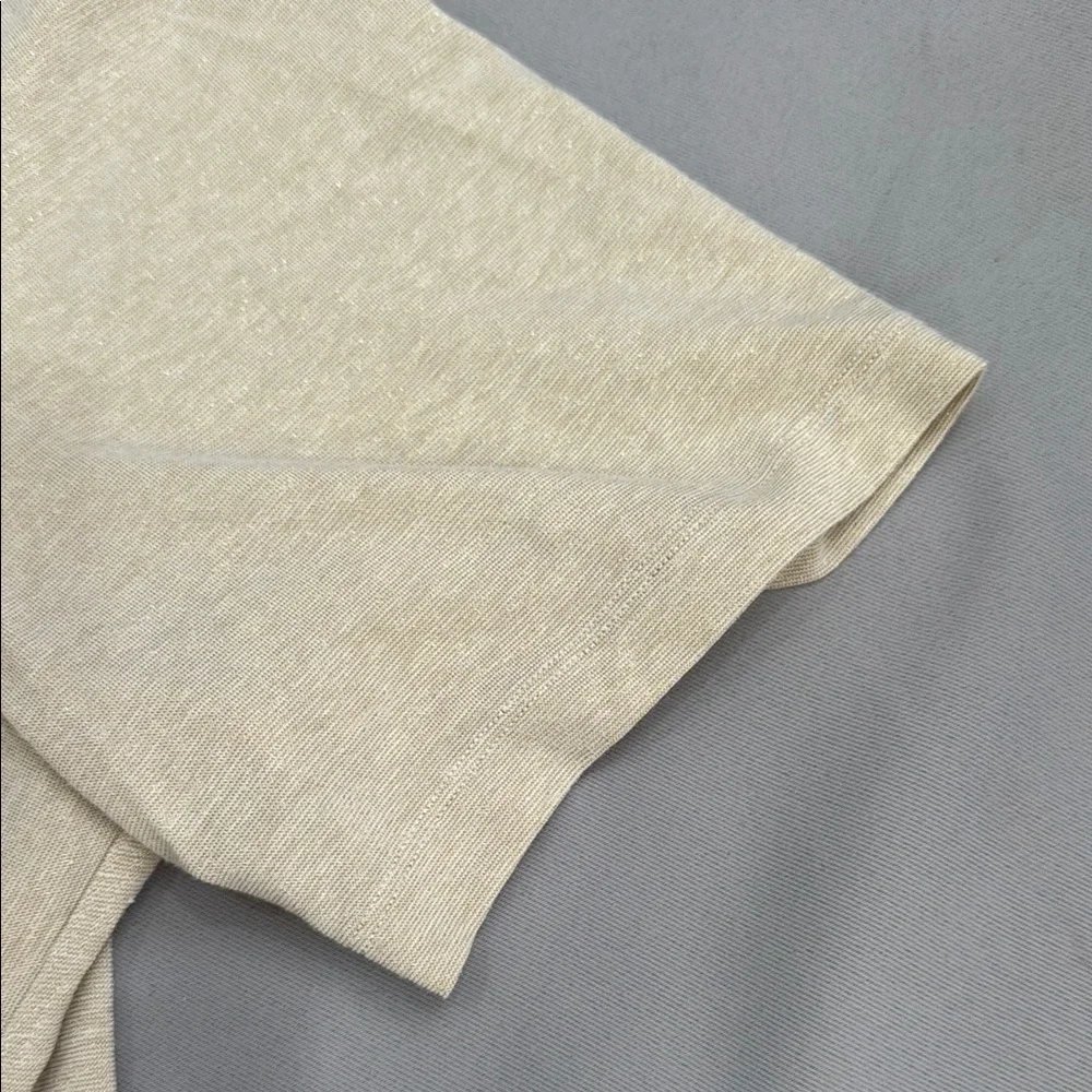 Lululemon Athletica Cream Gold Tie Front Short Sleeve Tee – Size 8 (Fits Medium)